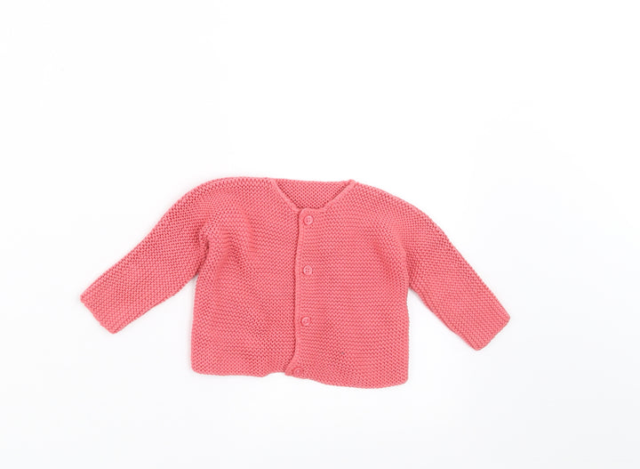 Marks and Spencer Girls Pink   Cardigan Jumper Size 0-3 Months