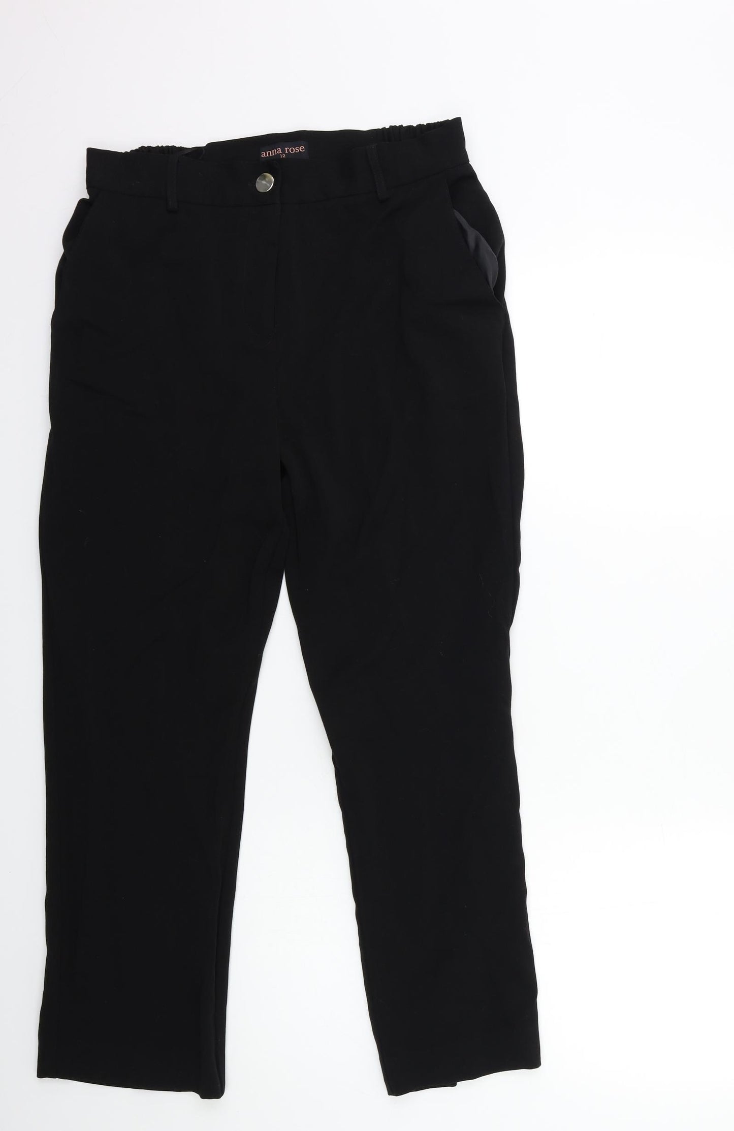 ANNA ROSE Womens Black   Trousers  Size 12 L25 in