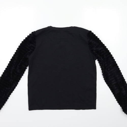 F&F Girls Black   Pullover Sweatshirt Size 13-14 Years