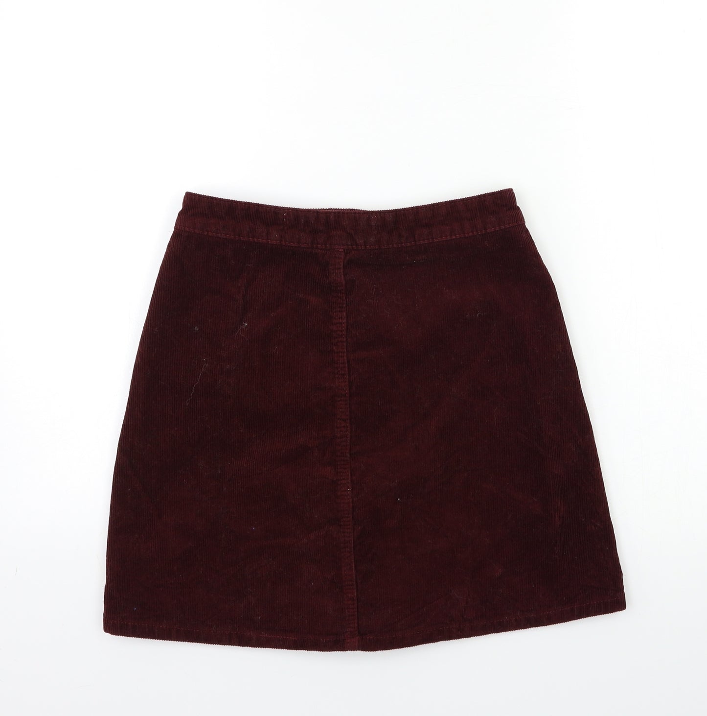 Denim & Co. Womens Red  Corduroy Mini Skirt Size 8