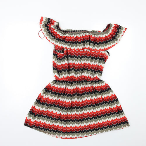 George Womens Red Striped  Shift  Size L