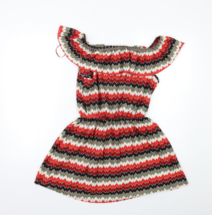 George Womens Red Striped  Shift  Size L