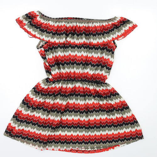 George Womens Red Striped  Shift  Size L