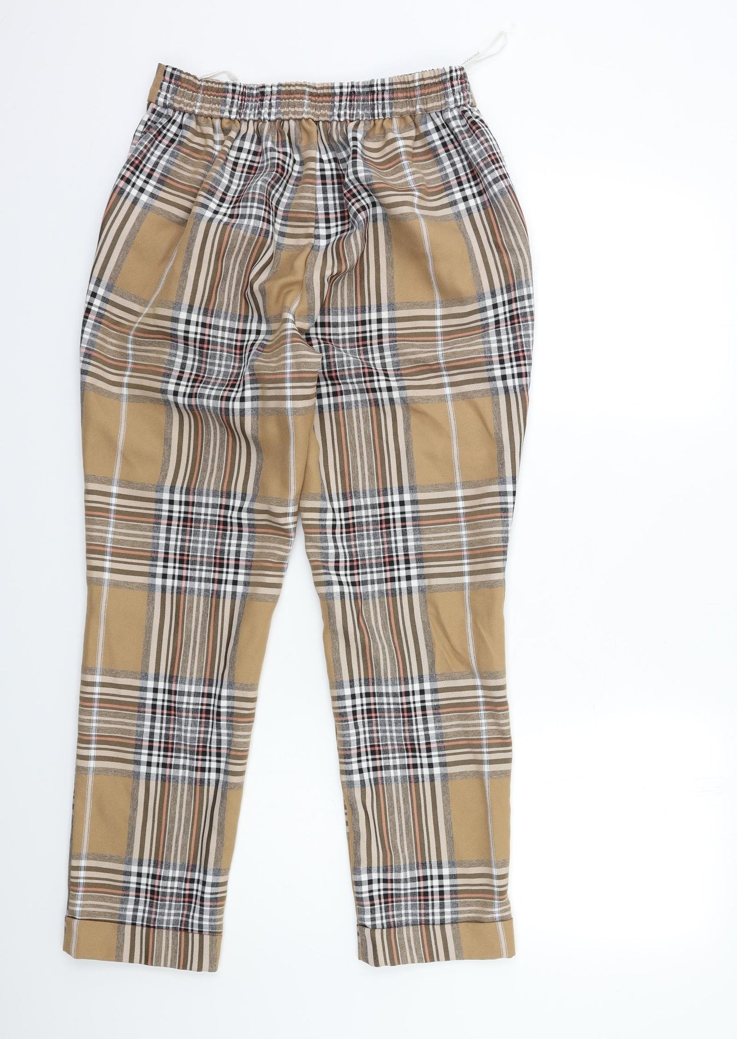 Primark Womens Beige Check  Trousers  Size 10 L27 in