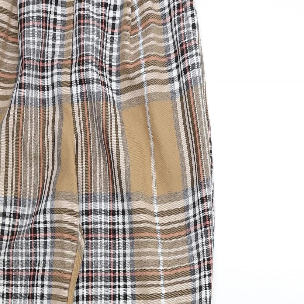 Primark Womens Beige Check  Trousers  Size 10 L27 in