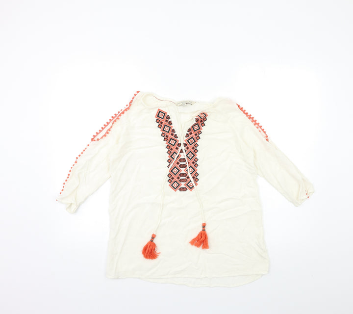 F&F Womens White Basic Blouse Size 8