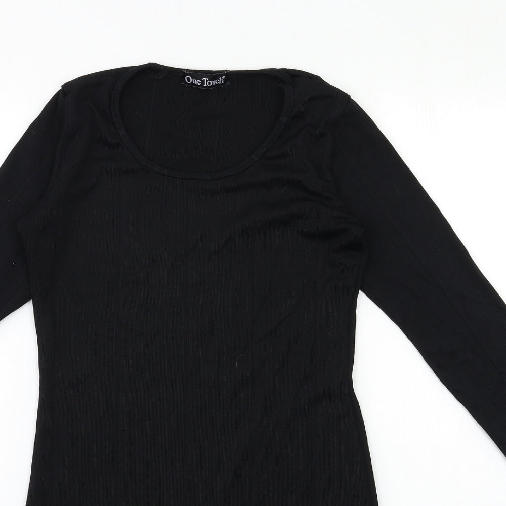 OneTouch Womens Black  Knit Pullover Jumper Size 8