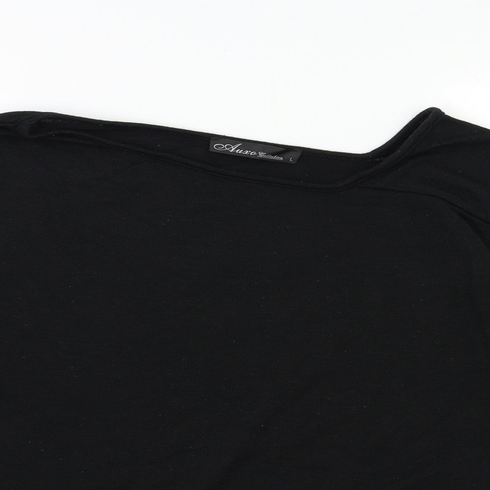 AURA Womens Black  Knit Pullover Jumper Size L