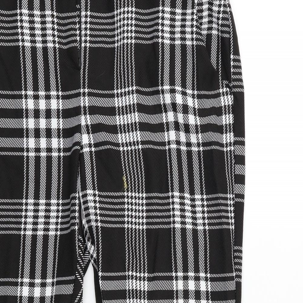 Select Womens Black Check  Trousers  Size 14 L30 in