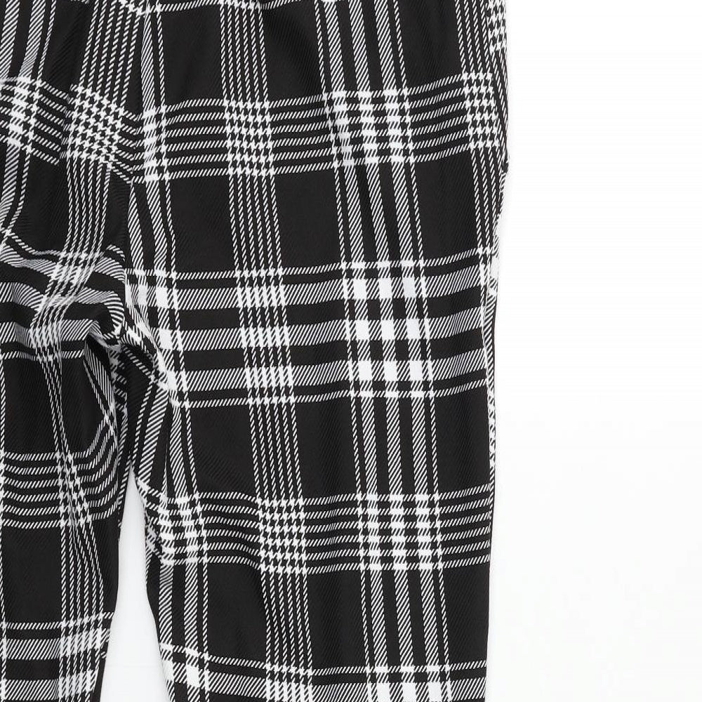 Select Womens Black Check  Trousers  Size 14 L30 in