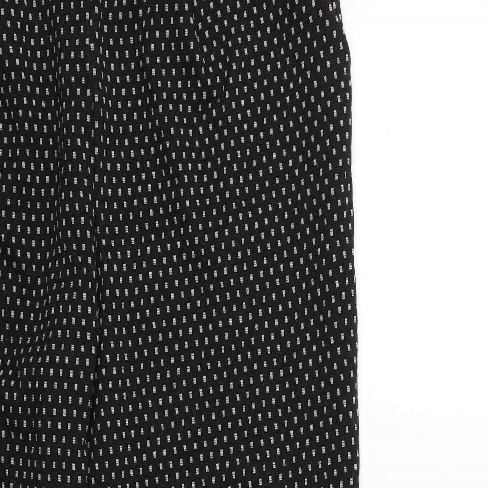 F&F Womens Black Geometric  Trousers  Size 16 L25 in