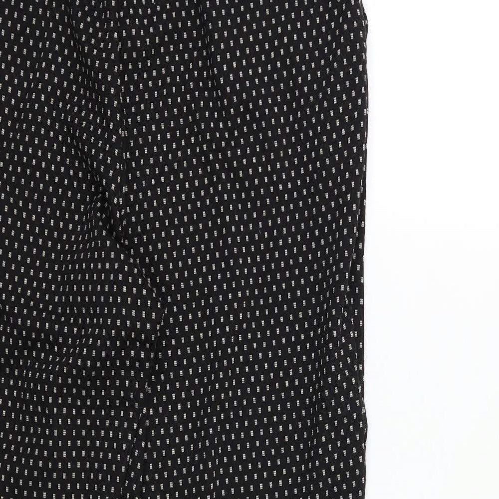 F&F Womens Black Geometric  Trousers  Size 16 L25 in