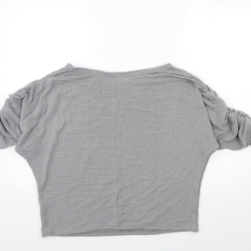 YONIS Womens Grey  Knit Pullover Jumper Size L