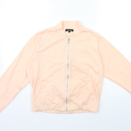Boohoo Womens Pink   Full Zip Sweatshirt Size S