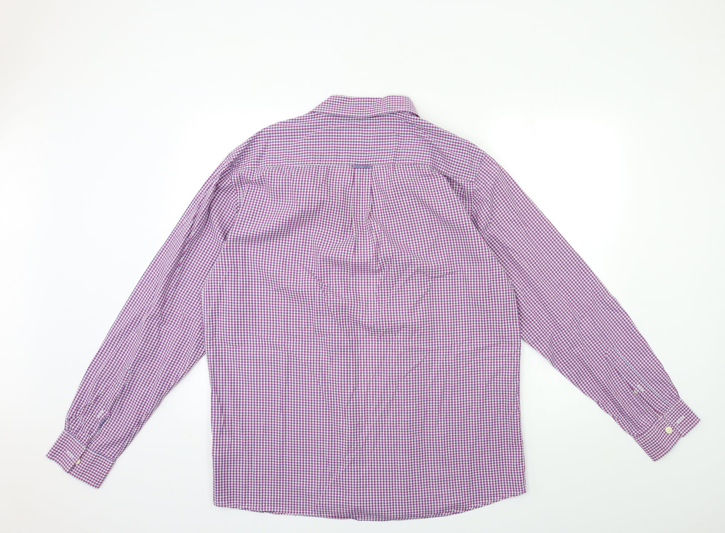 Jaeger Mens Pink Check   Button-Up Size L