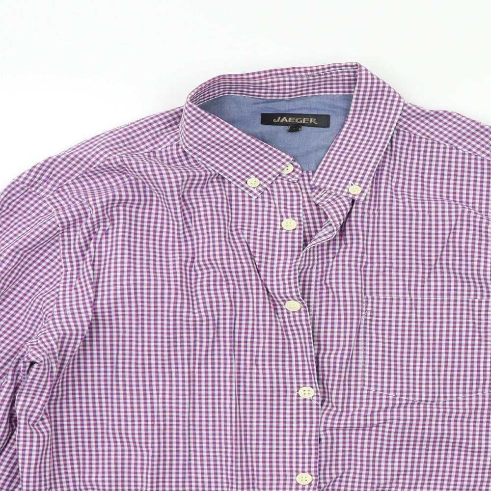 Jaeger Mens Pink Check   Button-Up Size L