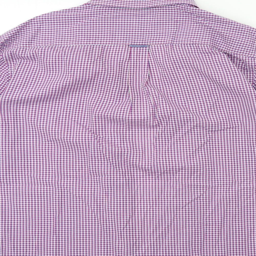 Jaeger Mens Pink Check   Button-Up Size L
