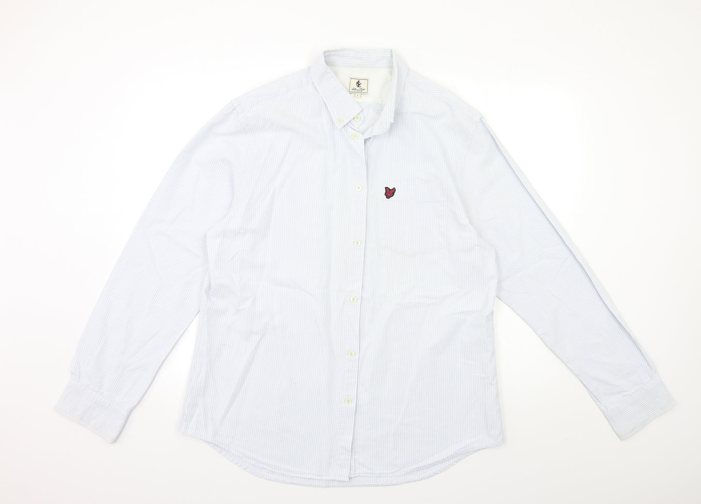 Lyle & Scott Mens Blue Striped   Button-Up Size L