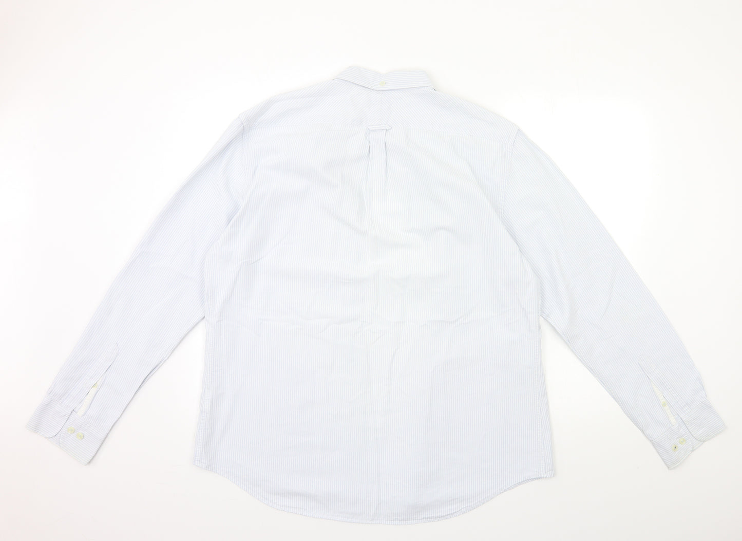 Lyle & Scott Mens Blue Striped   Button-Up Size L
