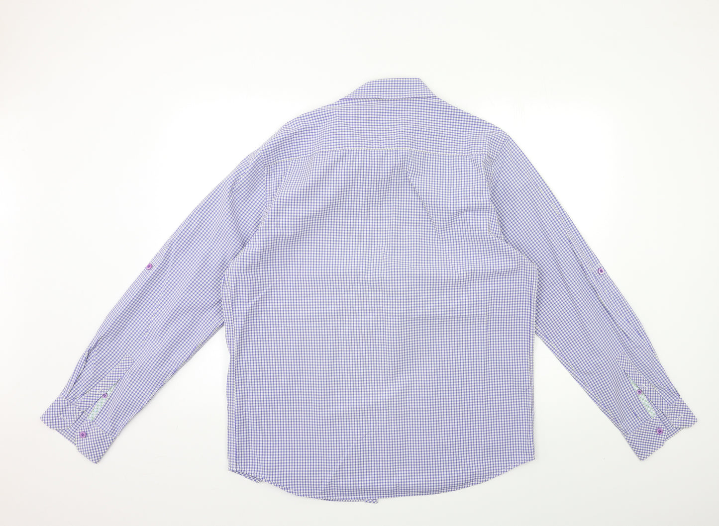 Linea Mens Blue Check   Button-Up Size L