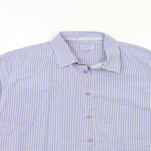 Linea Mens Blue Check   Button-Up Size L
