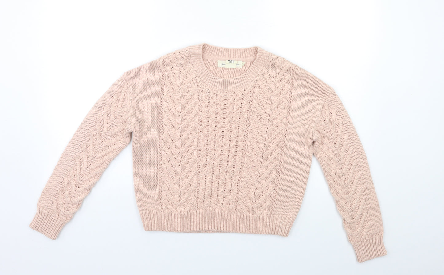 H&M Girls Pink  Knit Pullover Jumper Size 12 Years