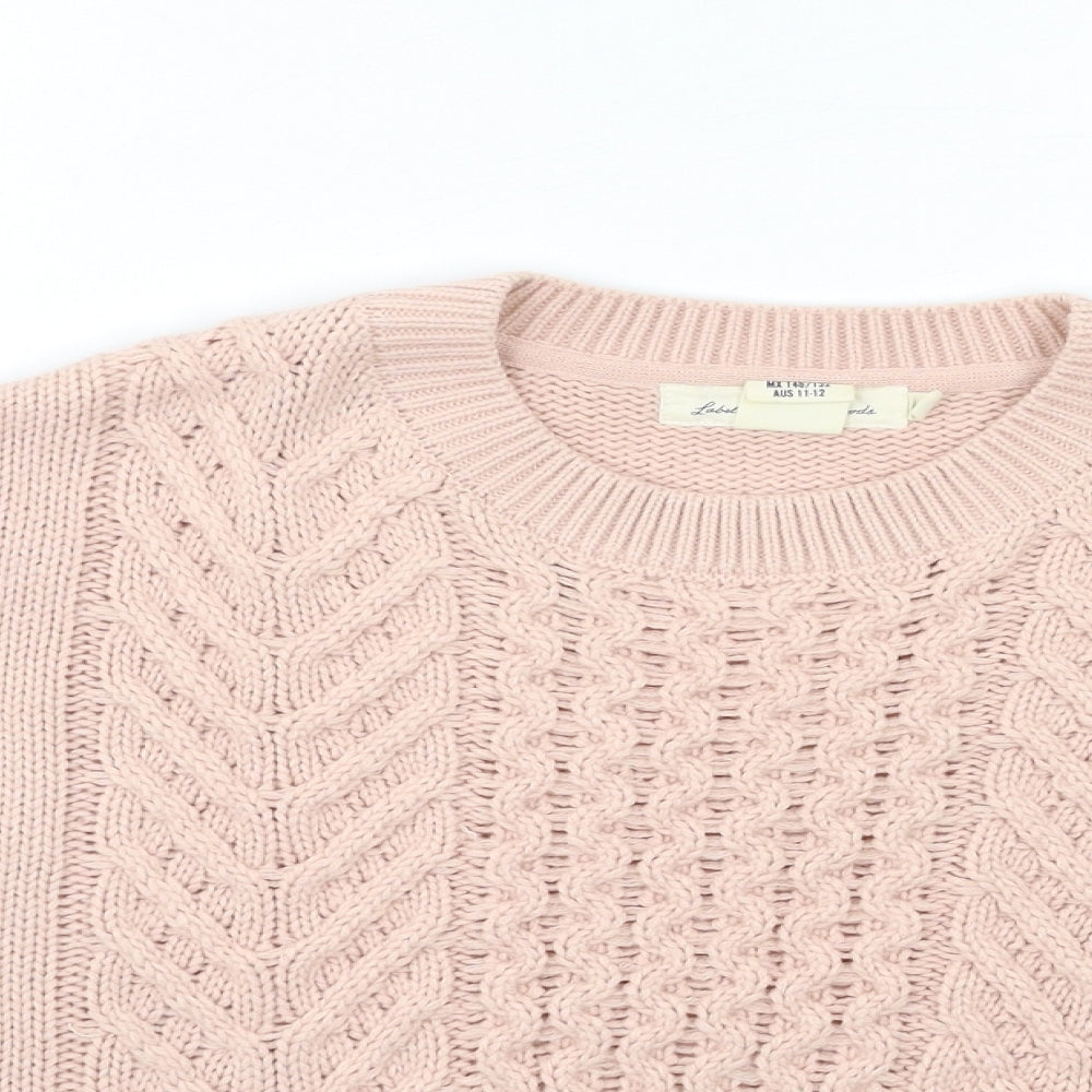 H&M Girls Pink  Knit Pullover Jumper Size 12 Years