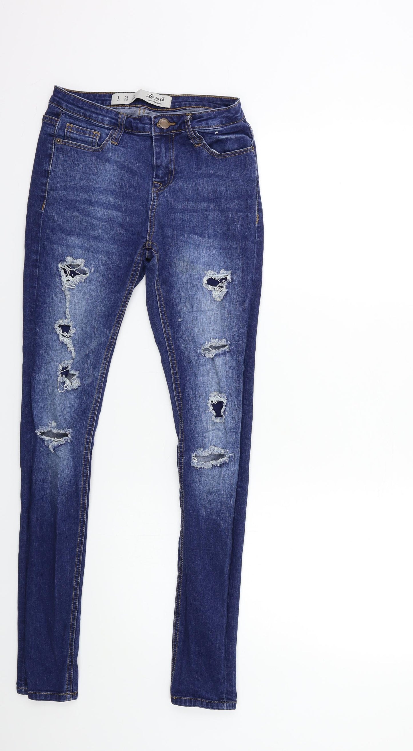 Denim & Co. Womens Blue  Denim Skinny Jeans Size 6 L29 in