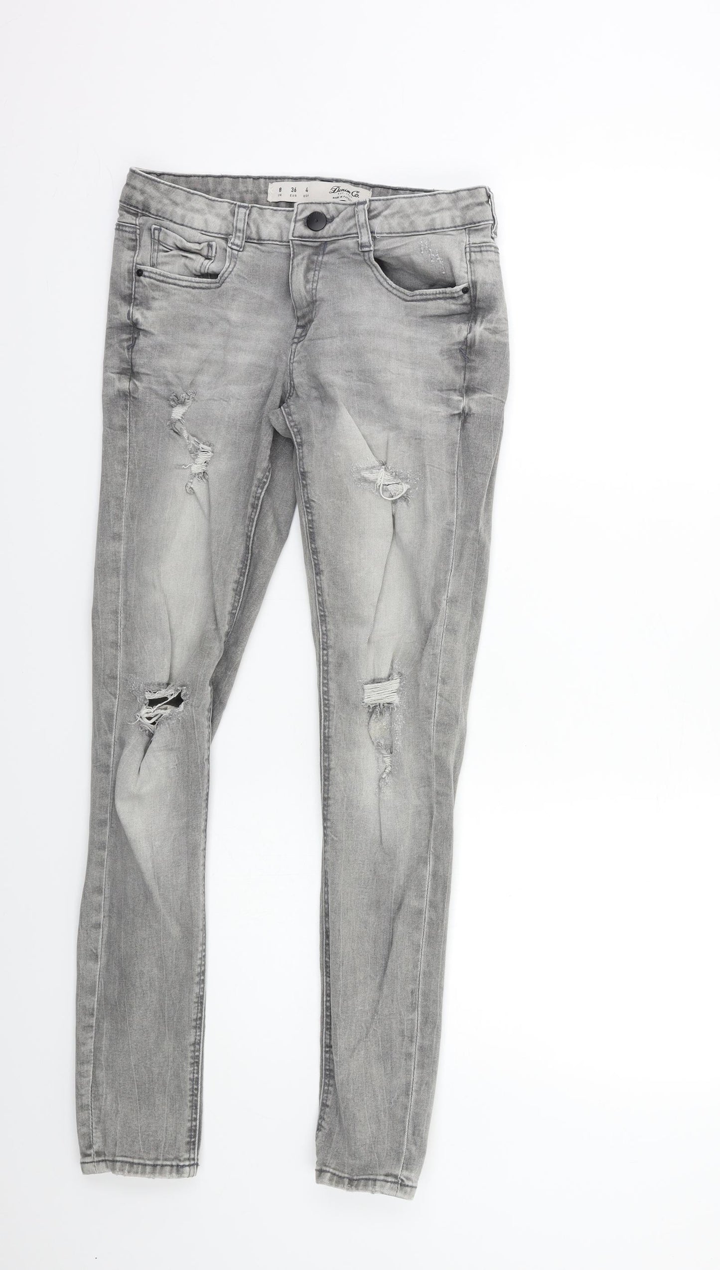 Denim & Co. Womens Grey  Denim Skinny Jeans Size 8 L28 in