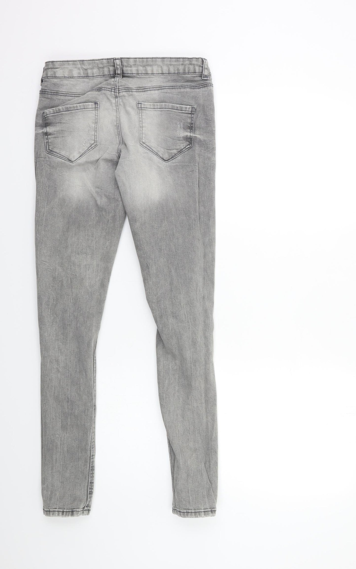 Denim & Co. Womens Grey  Denim Skinny Jeans Size 8 L28 in