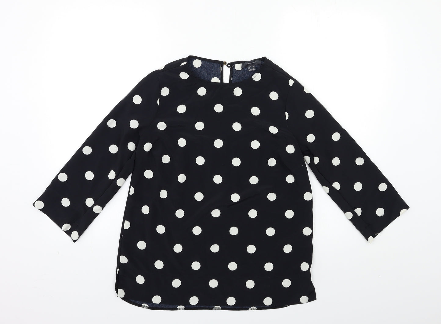 Primark Womens Black Polka Dot  Basic Blouse Size 6
