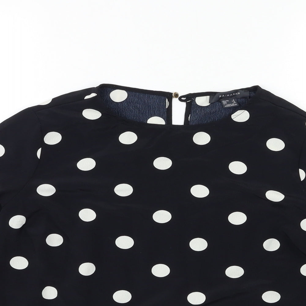 Primark Womens Black Polka Dot  Basic Blouse Size 6