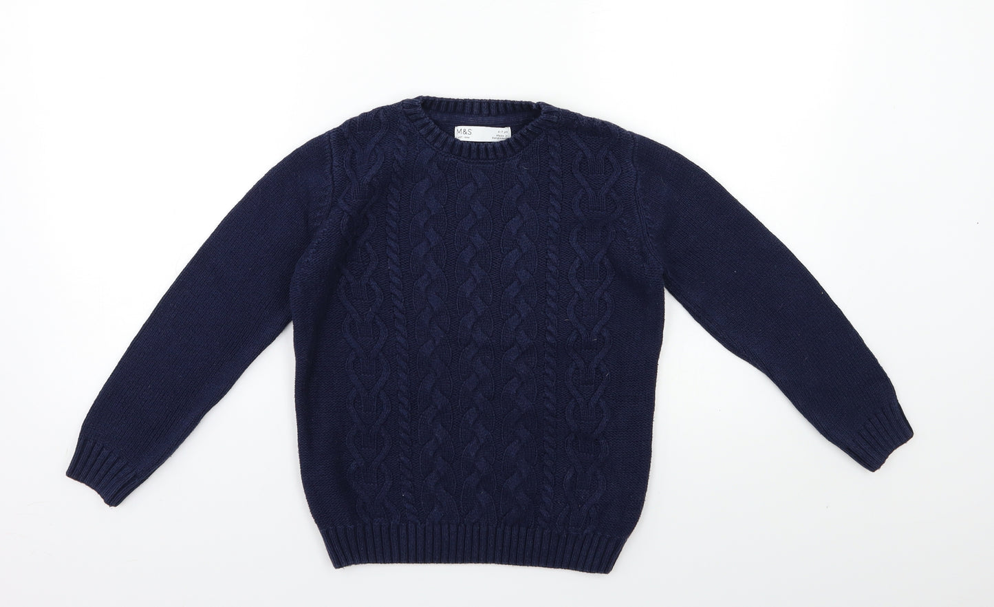 Marks and Spencer Boys Blue  Knit Pullover Jumper Size 6-7 Years
