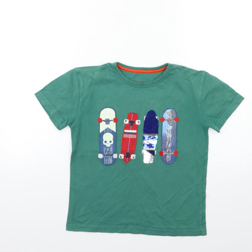 John Lewis Boys Green  Rayon Basic T-Shirt Size 7 Years