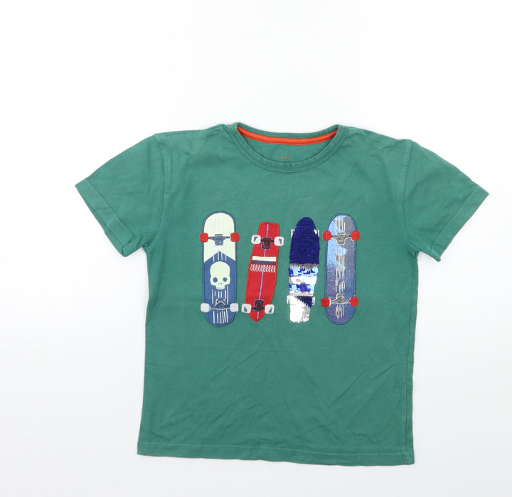 John Lewis Boys Green  Rayon Basic T-Shirt Size 7 Years