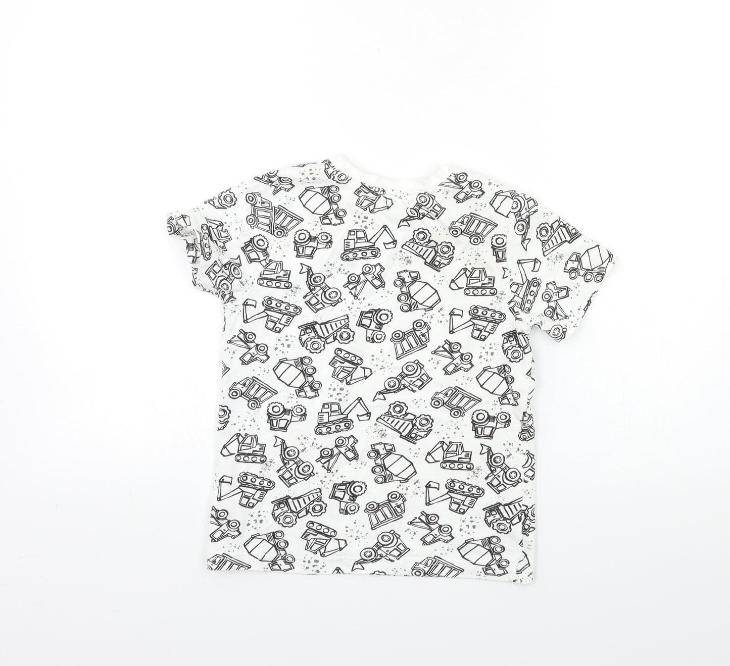 Nutmeg Boys White Geometric  Basic T-Shirt Size 5-6 Years