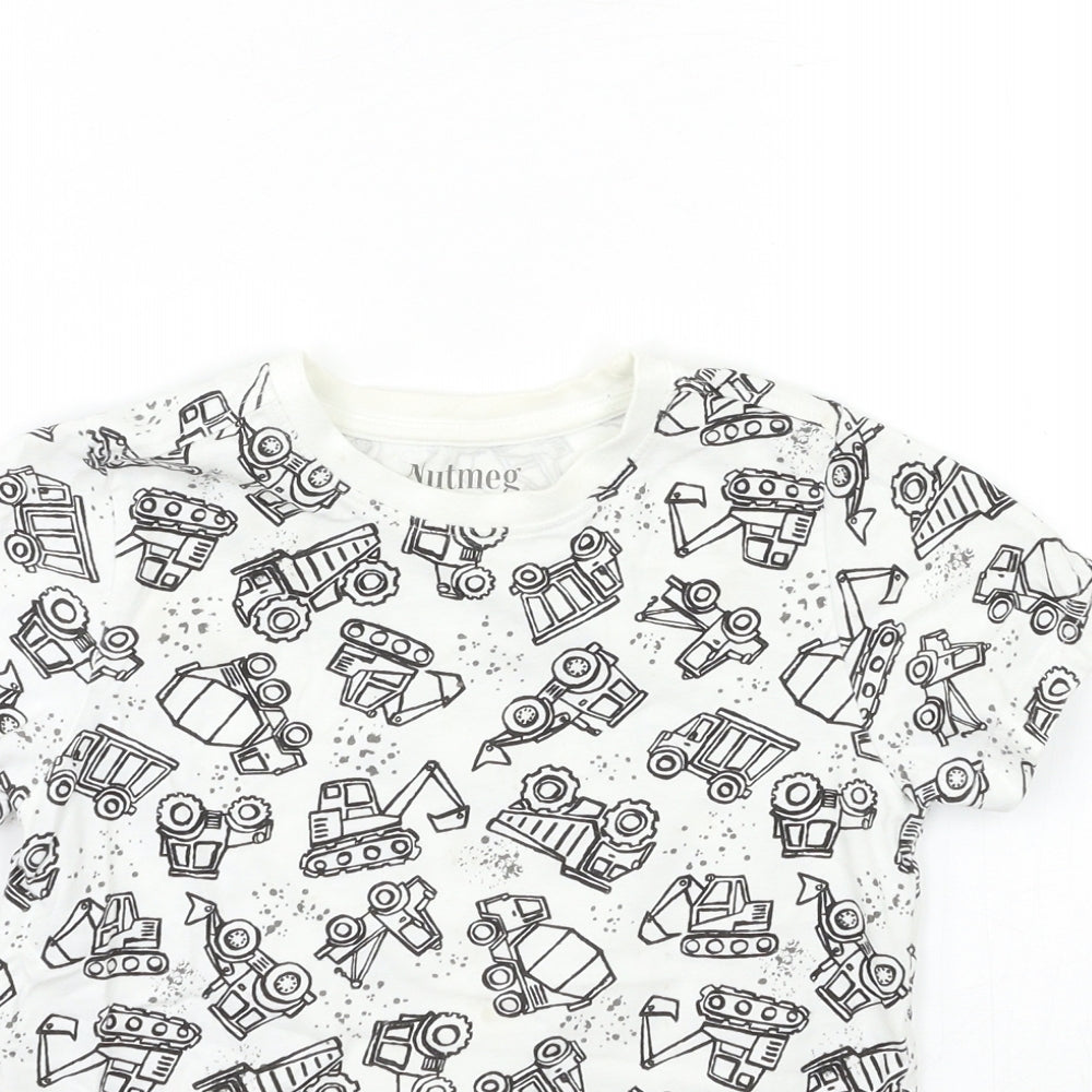 Nutmeg Boys White Geometric  Basic T-Shirt Size 5-6 Years