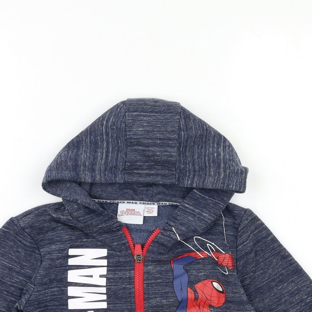 Marvel Boys Blue   Full Zip Hoodie Size 5 Years  - spinderman