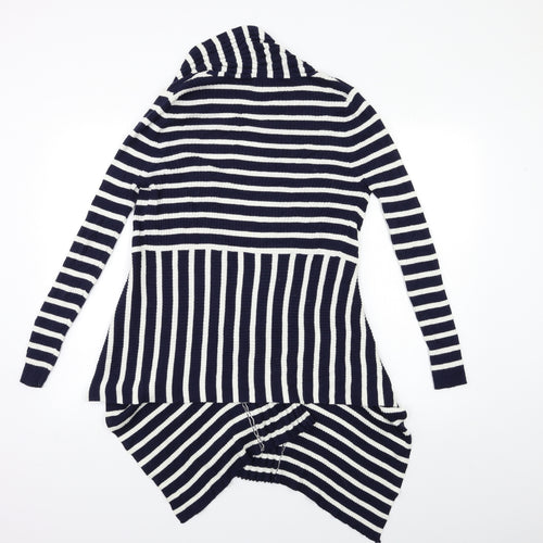 Soon Womens Blue Striped Knit Cardigan Jumper Size 12