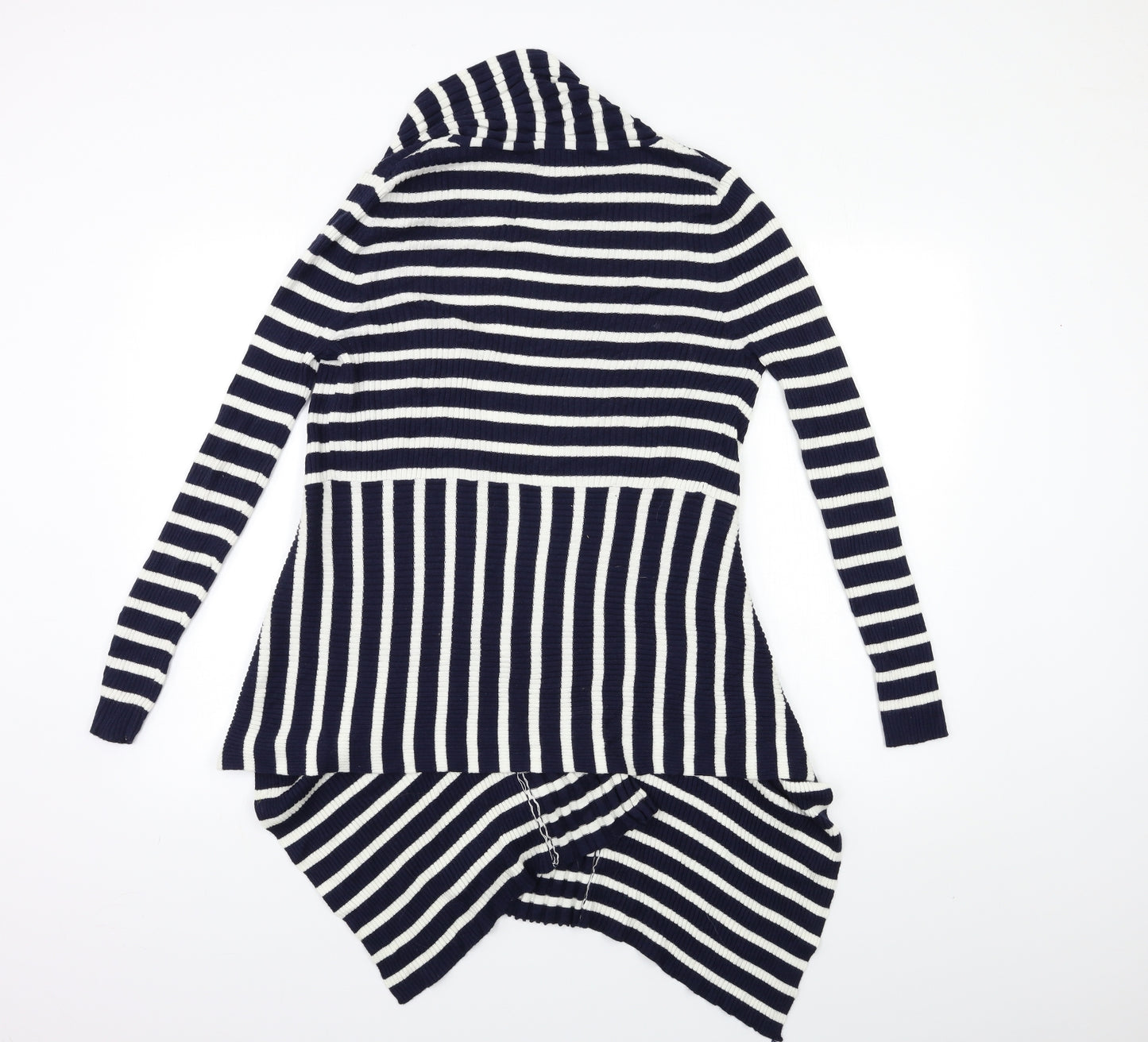 Soon Womens Blue Striped Knit Cardigan Jumper Size 12