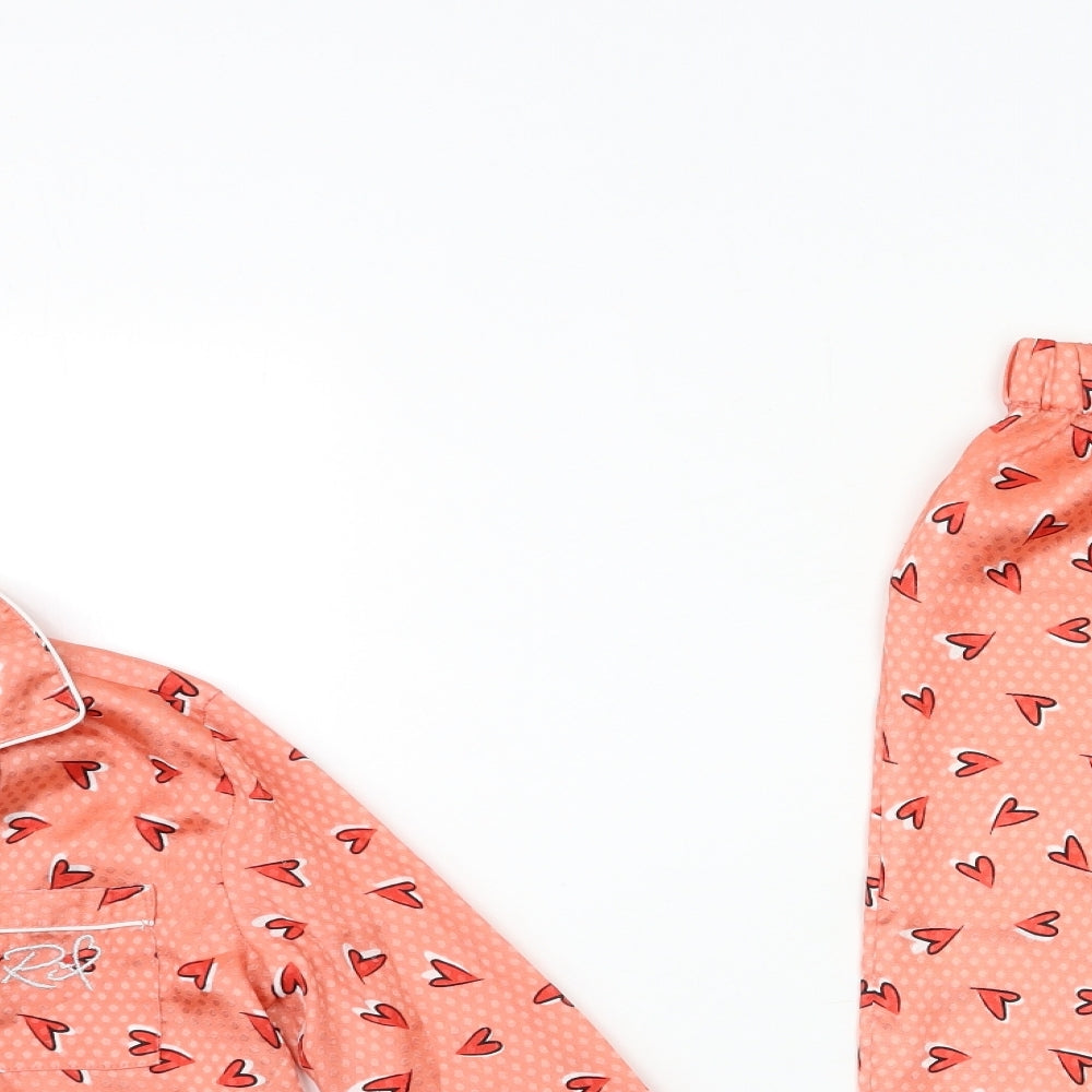 River Island Girls Orange Geometric  Top Pyjama Set Size 5-6 Years