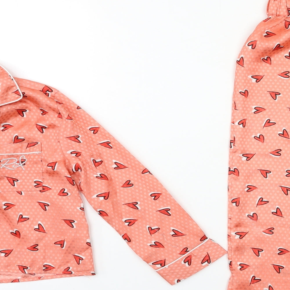 River Island Girls Orange Geometric  Top Pyjama Set Size 5-6 Years