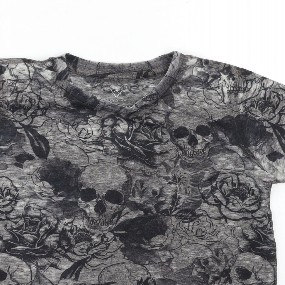 River Island Boys Grey Geometric  Basic T-Shirt Size 7-8 Years