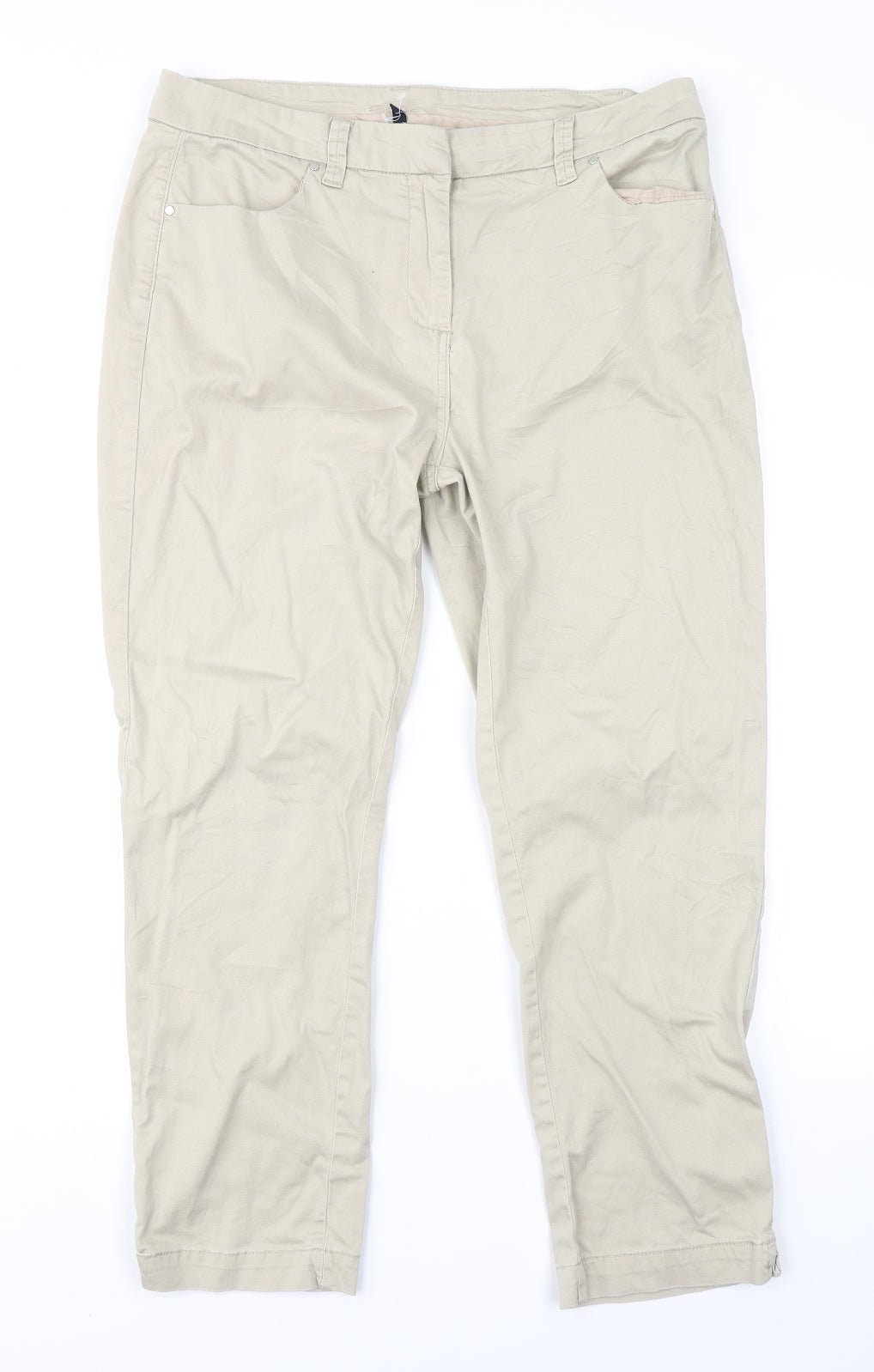 DASH Womens Beige   Pedal Pusher Trousers Size 12 L23 in