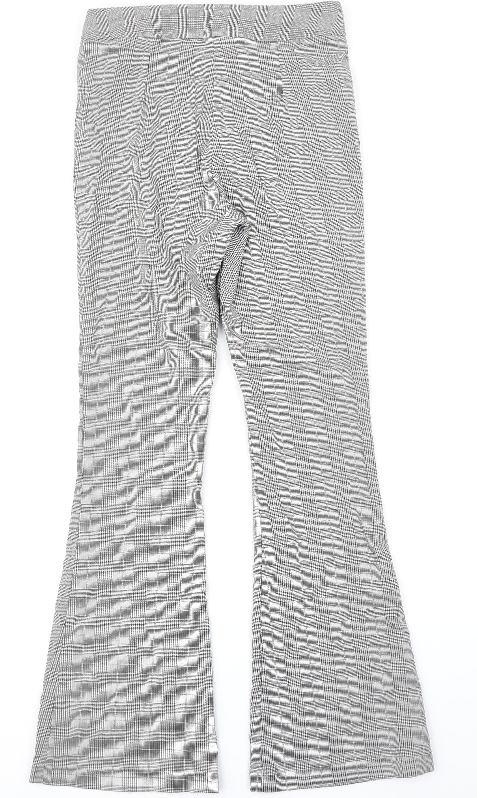 Topshop Womens Grey Plaid  Trousers  Size 10 L30 in