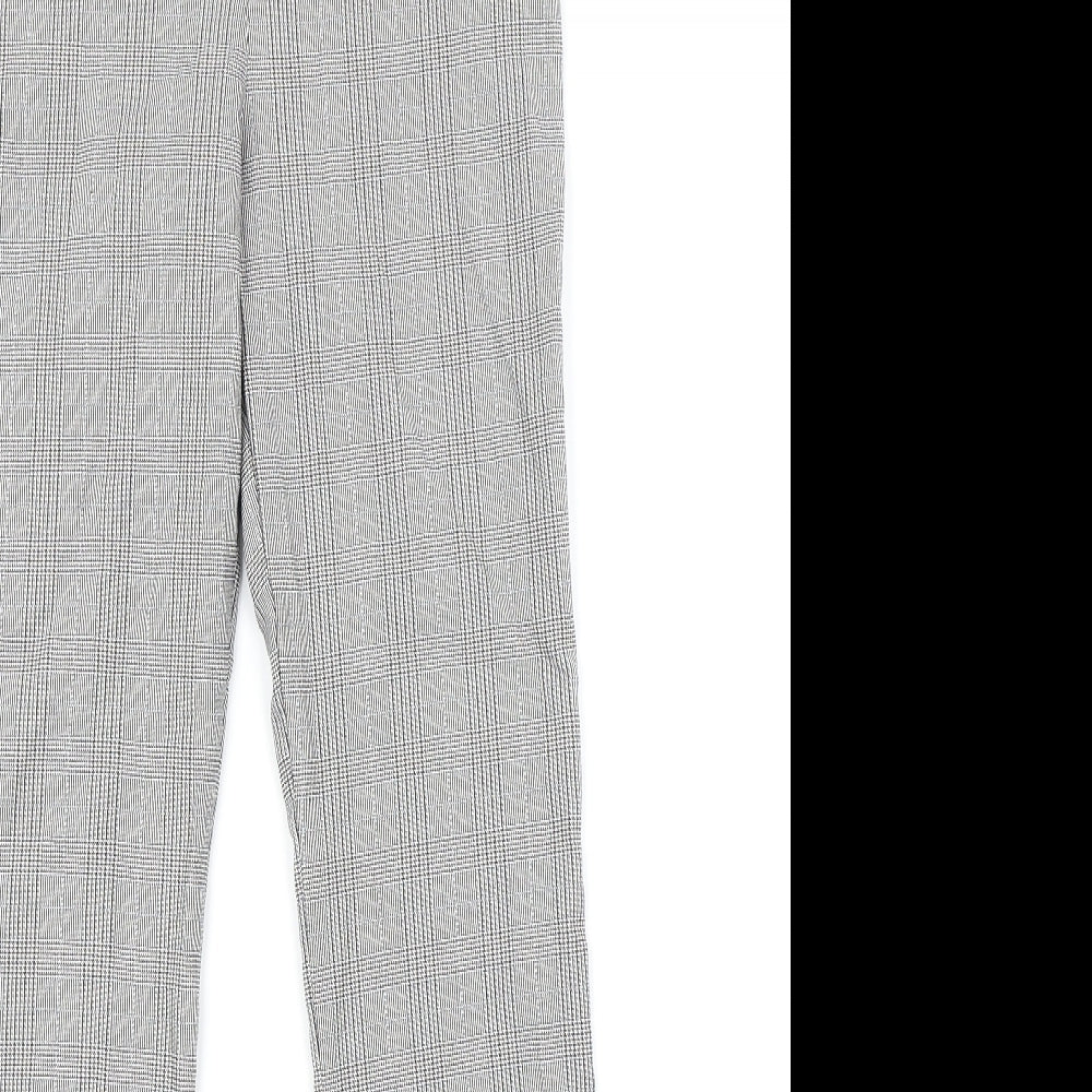 Topshop Womens Grey Plaid  Trousers  Size 10 L30 in