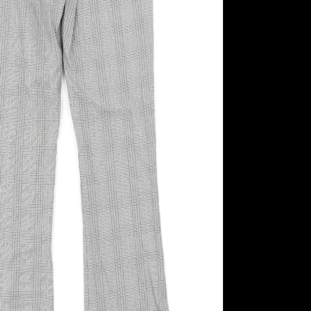 Topshop Womens Grey Plaid  Trousers  Size 10 L30 in