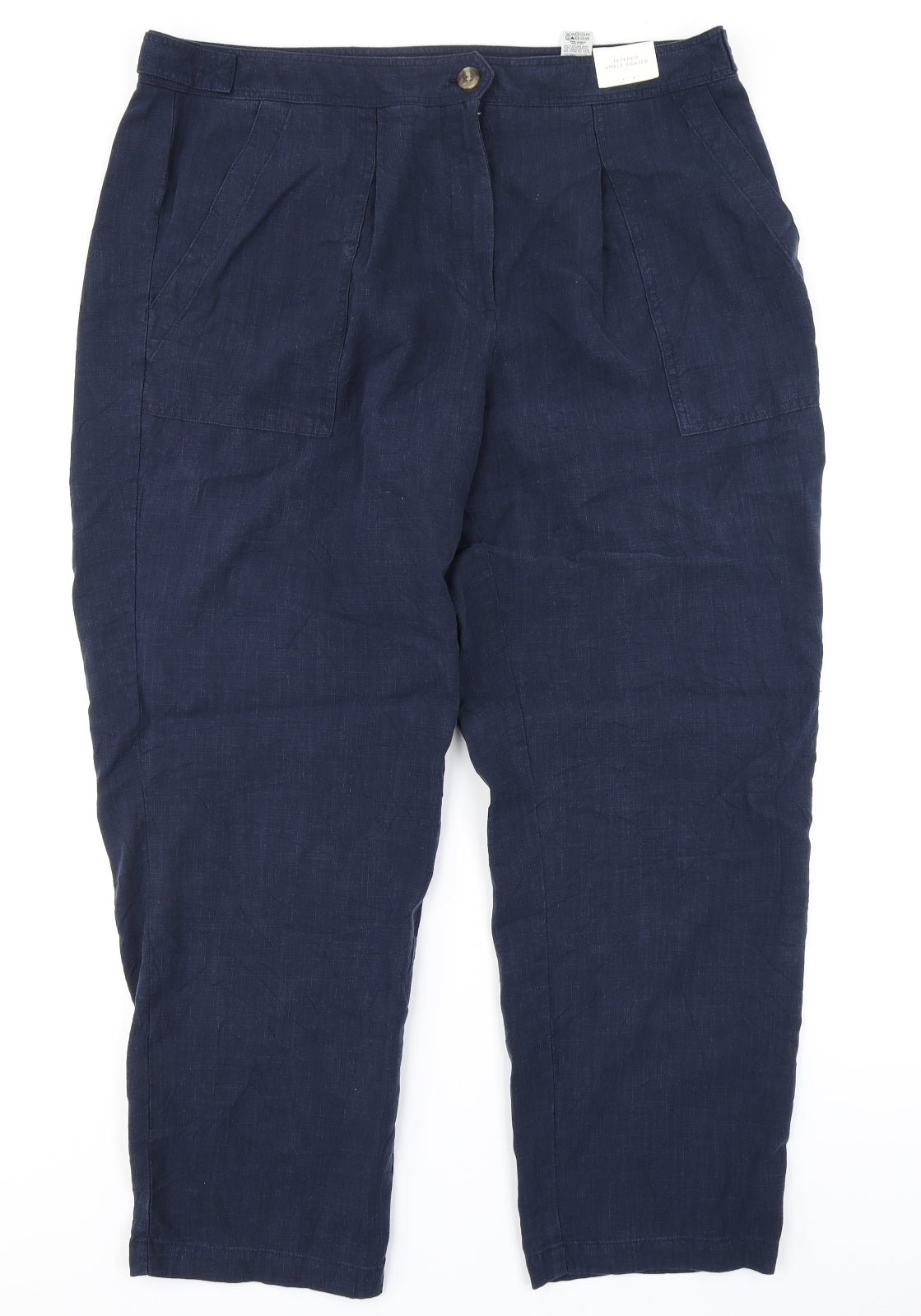 Per Una Womens Blue   Cargo Trousers Size 18 L26 in