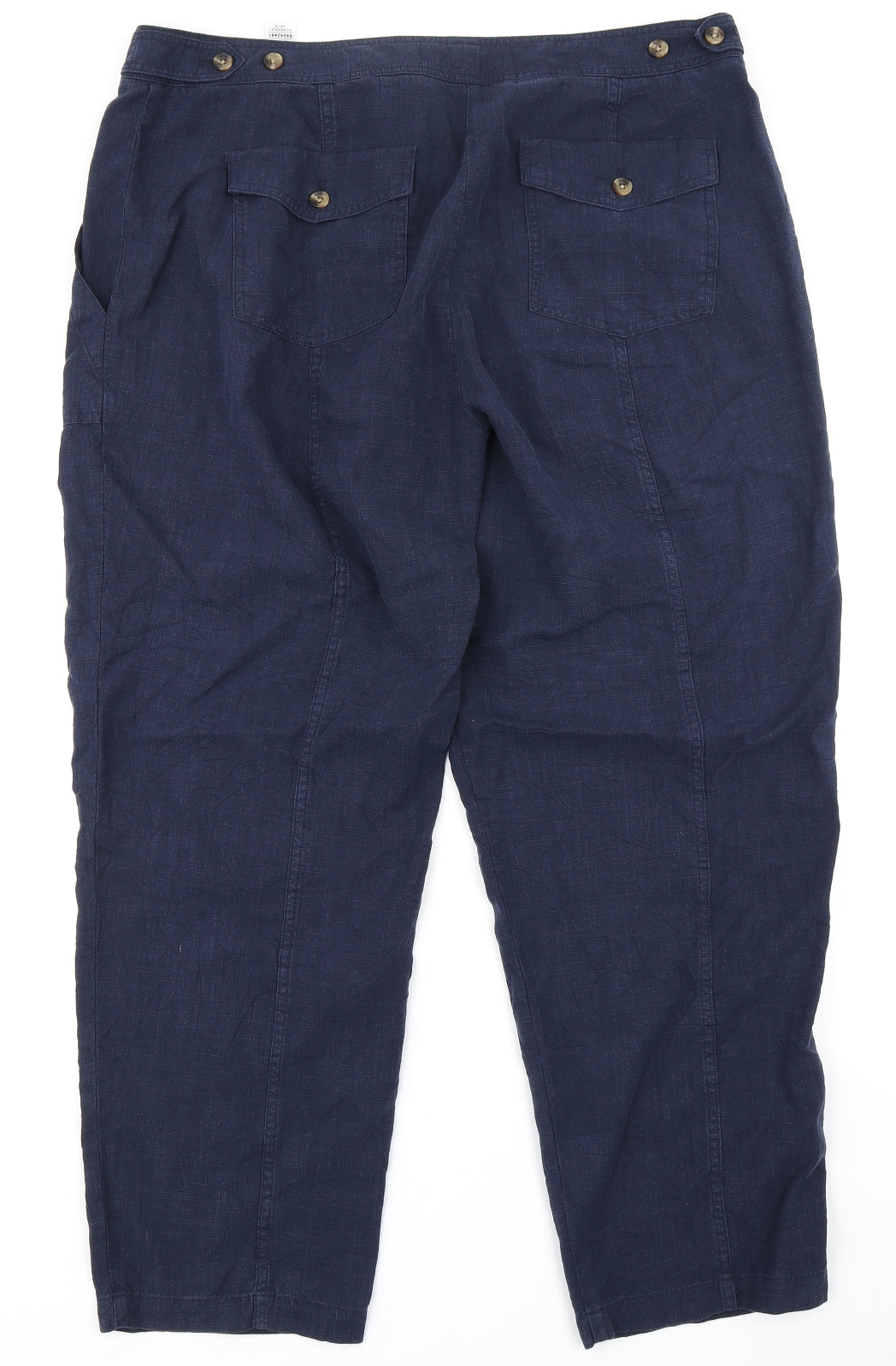 Per Una Womens Blue   Cargo Trousers Size 18 L26 in