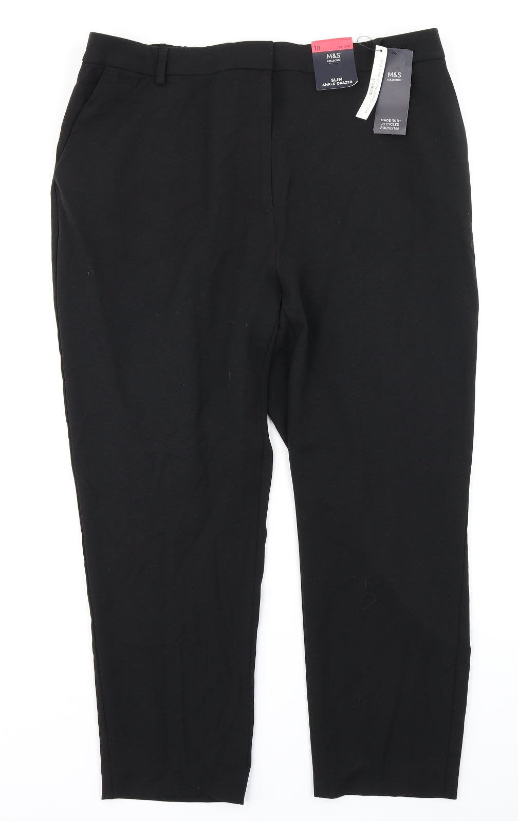 M&S Collection Womens Black   Trousers  Size 18 L22 in